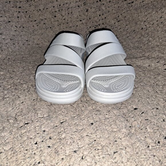 CROCS-Monterey Grey DUAL COMFORT Strappy Wedge Sandals/Slides-Size 10-NWOB - Picture 3 of 8